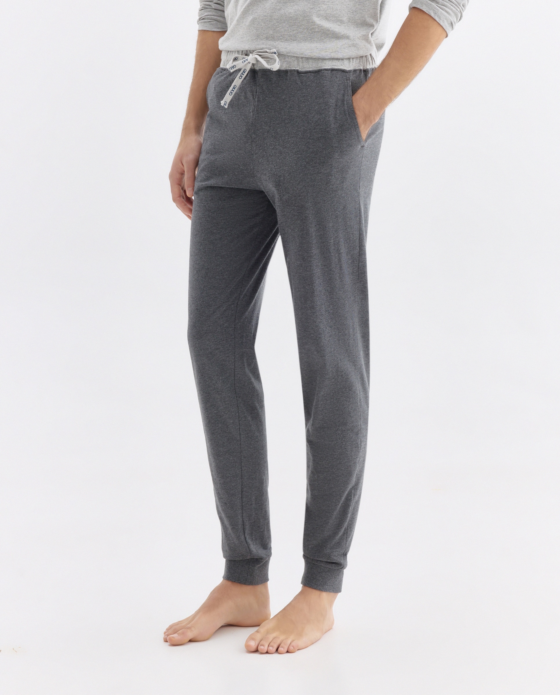 Calças de Malha Cinzento-2