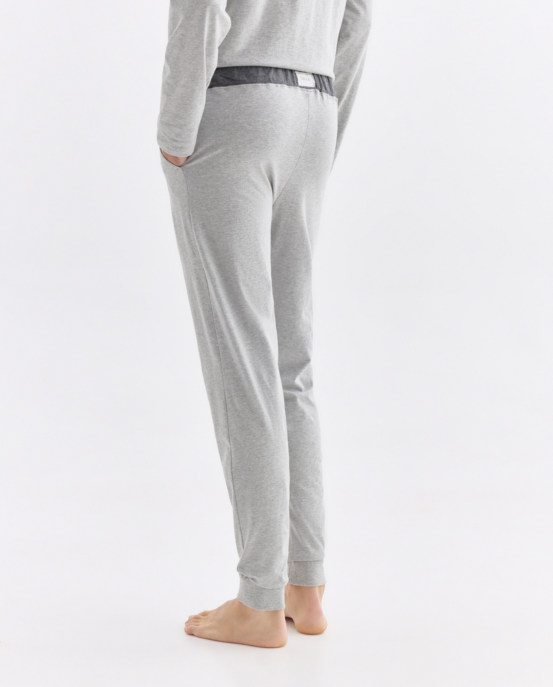 Calças de Malha Cinzento-3