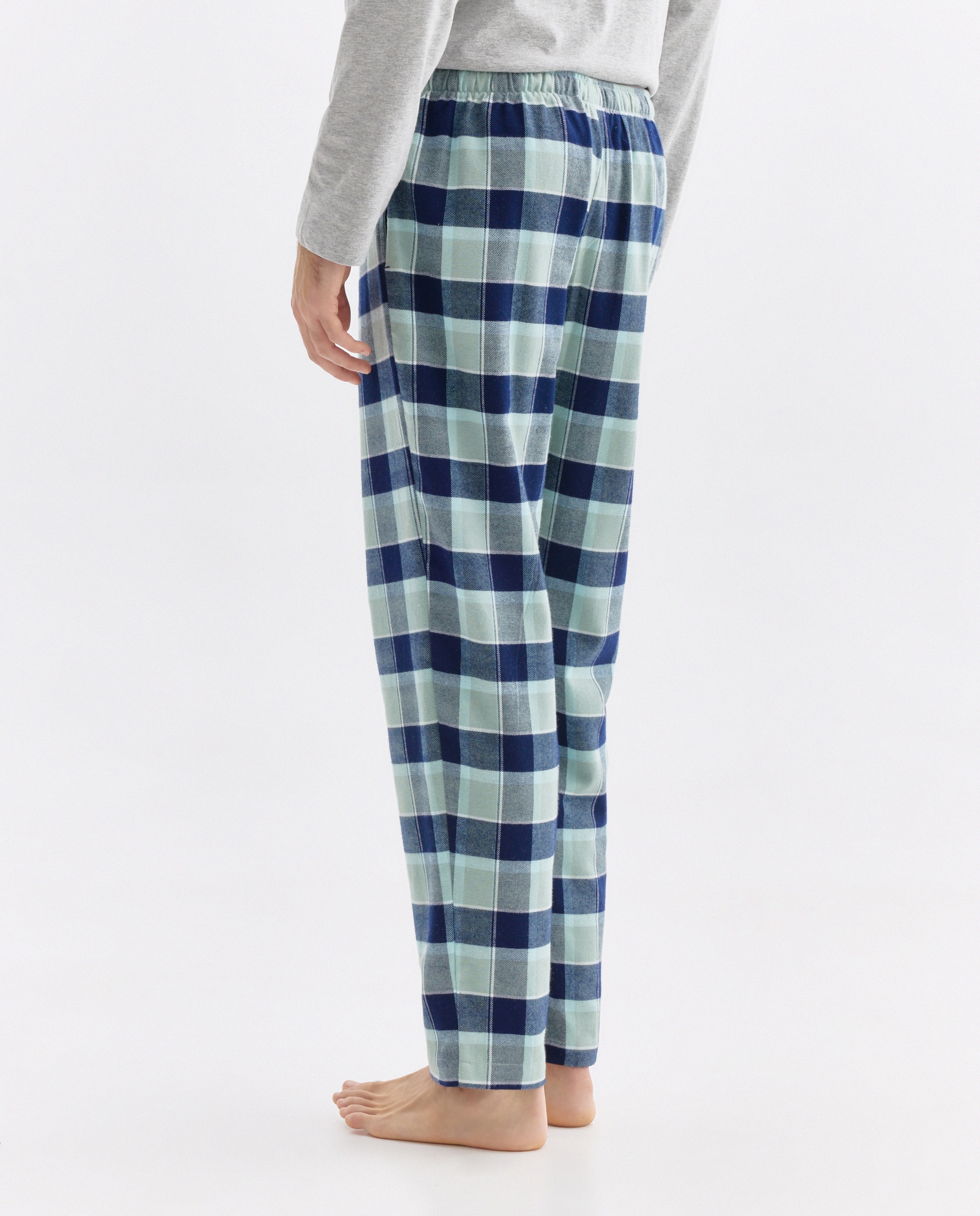 Calças de Flanela Azul-3