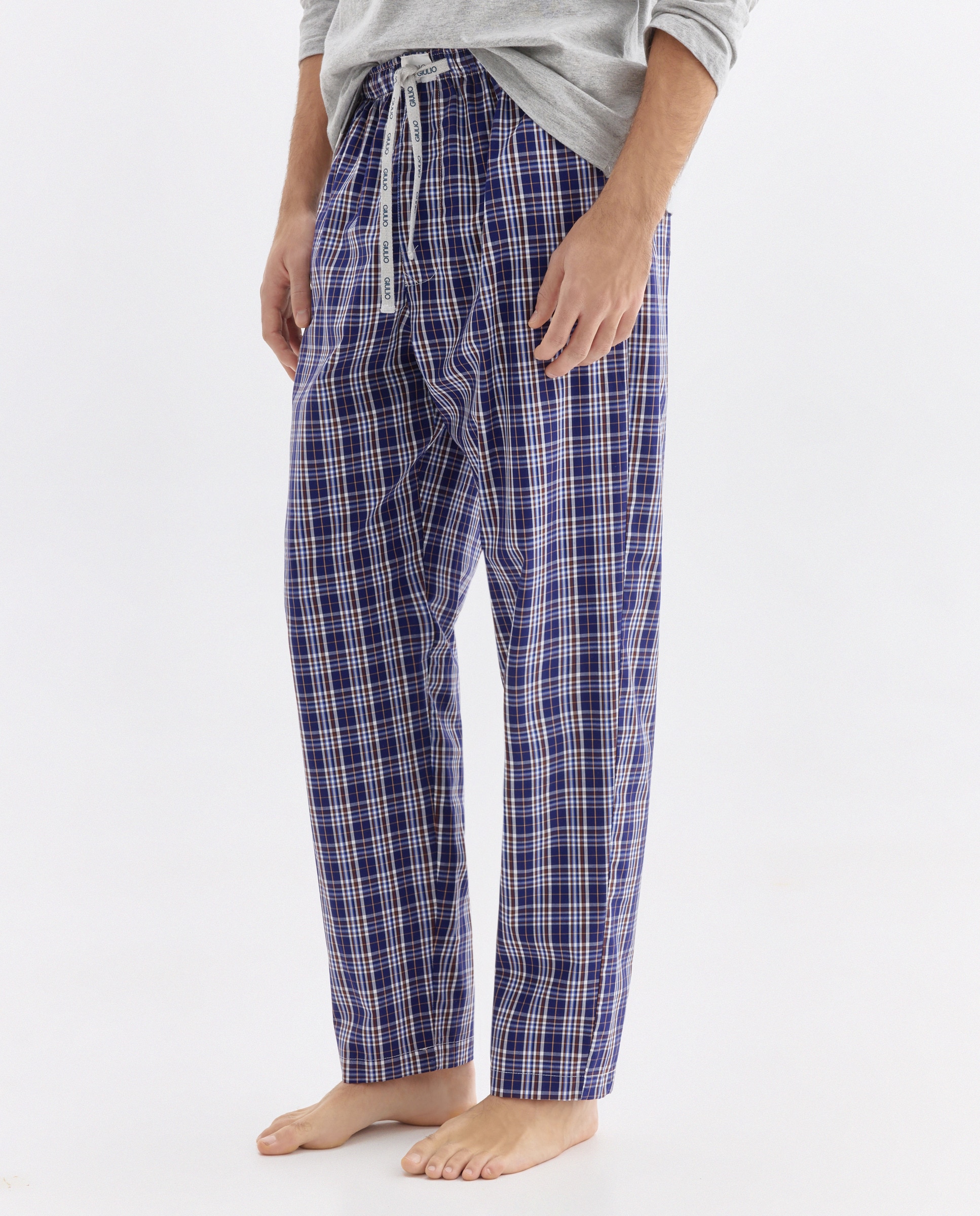 Calças de Tecido Azul-2