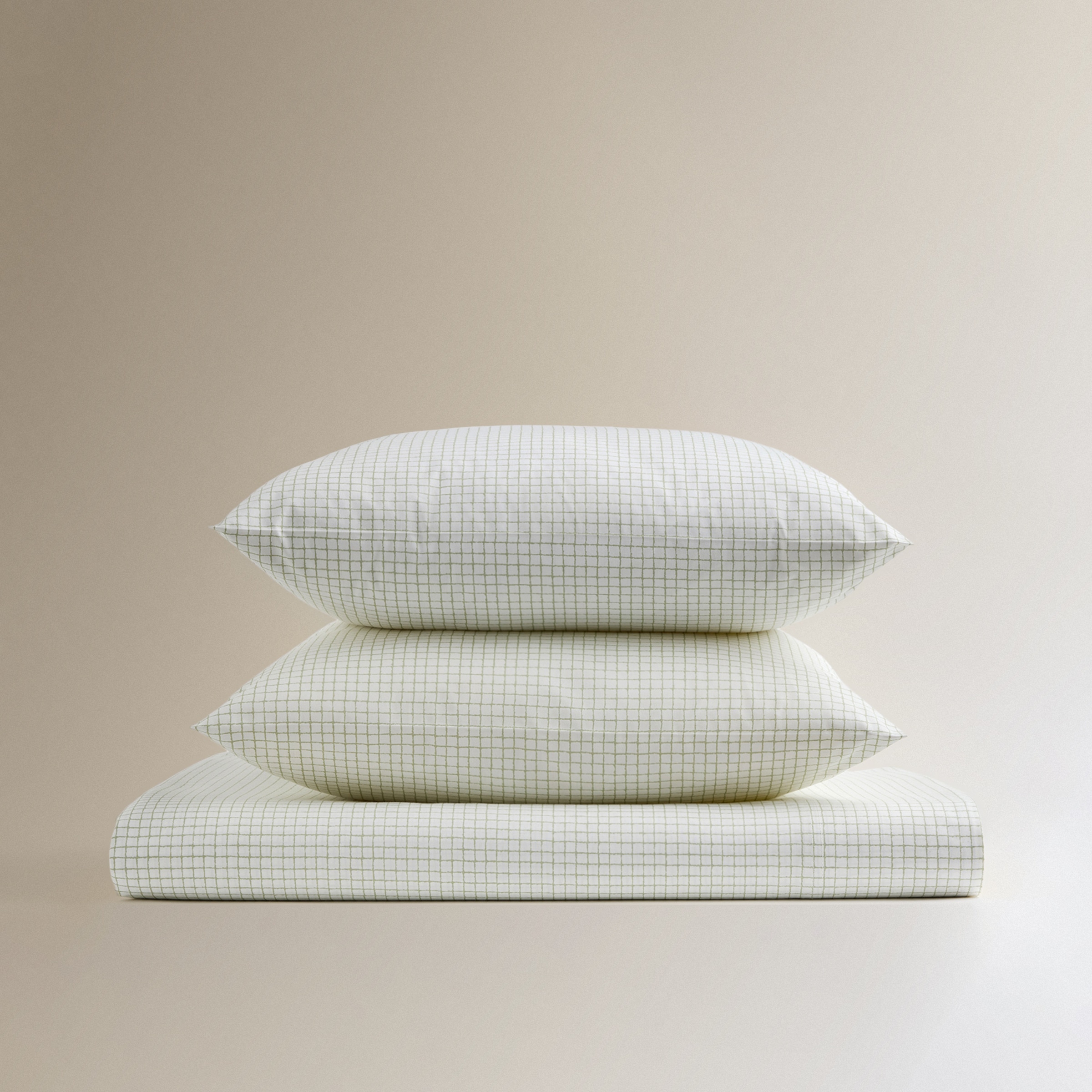 Jogo de lençóis de algodão Sage Verde-5