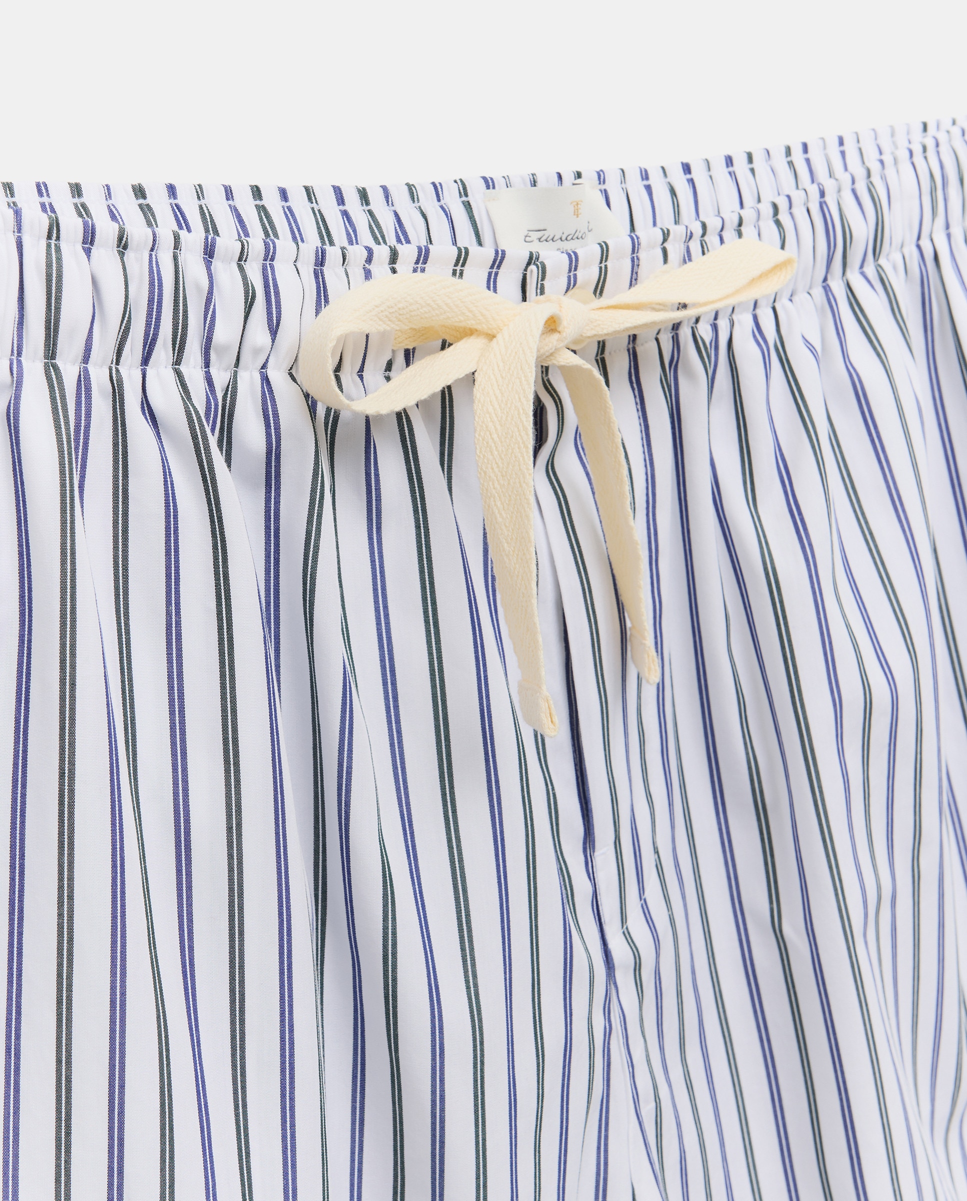 Pijama de Manga Curta e Calções às Riscas Branco-4