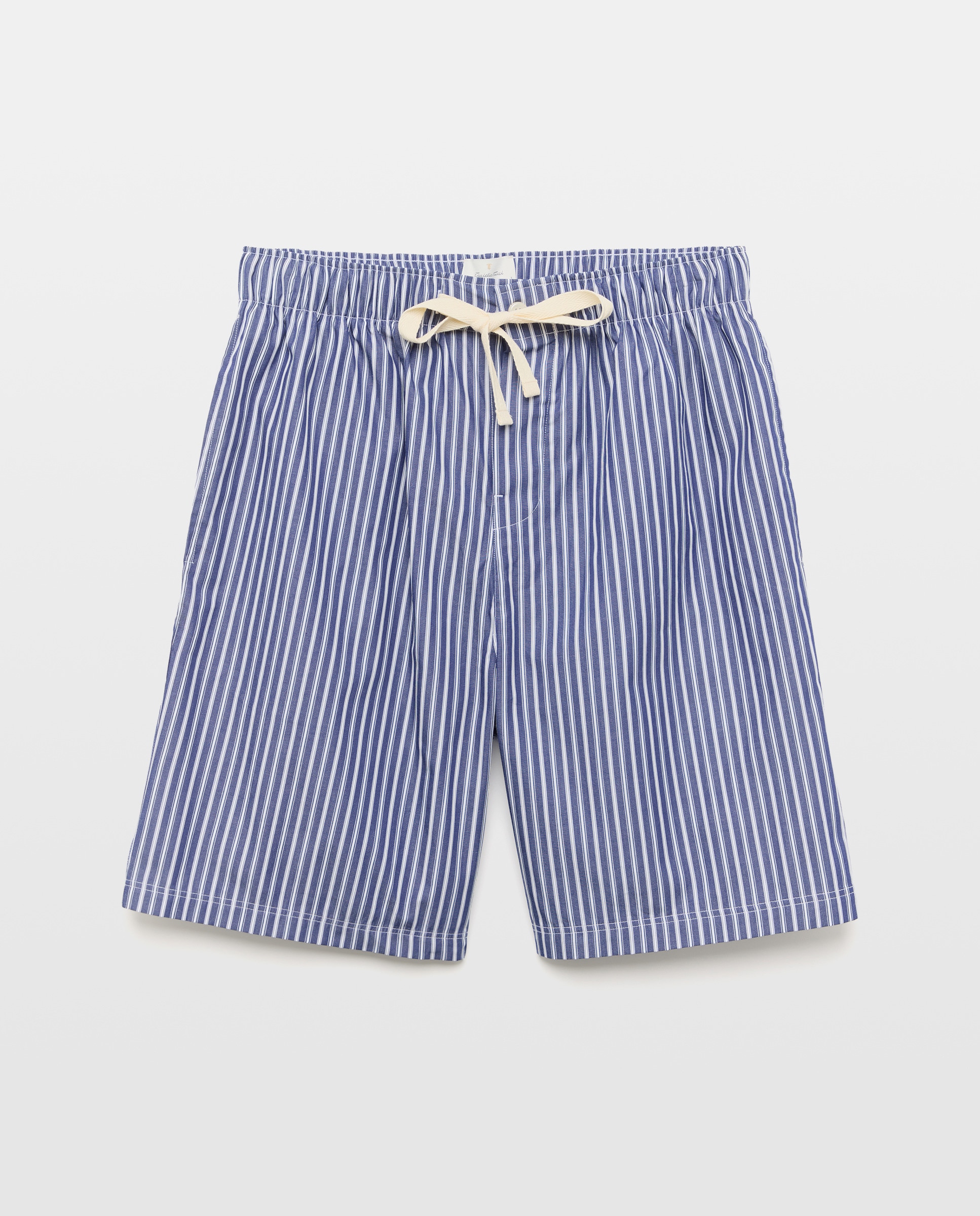 Calções de Pijama às Riscas Azul-marinho-4