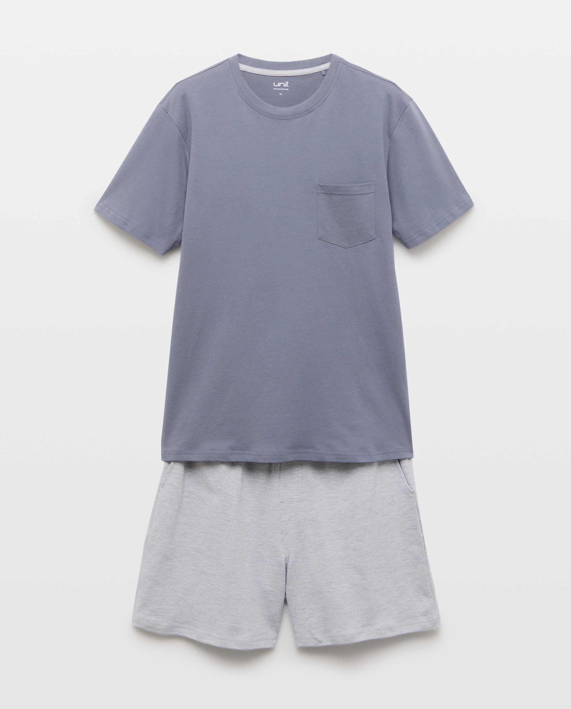 Pijama punto hombre pantalon corto piqué 400 Azul-3