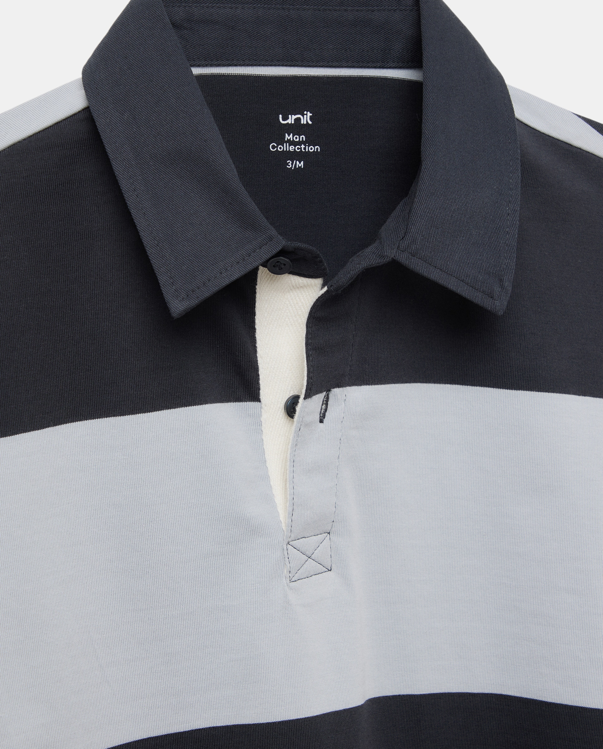 Polo de hombre rugby rayas 410 Azul claro-5