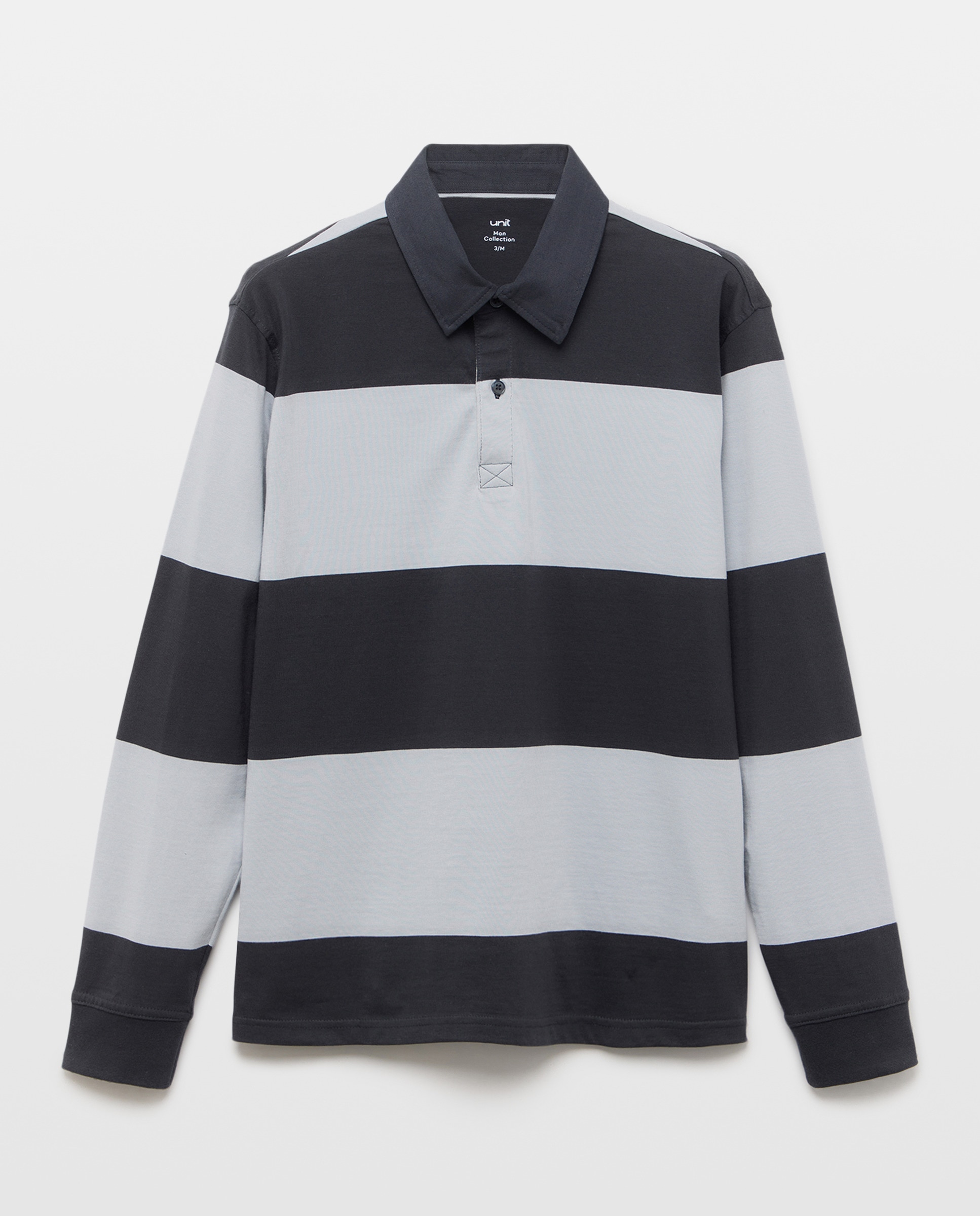 Polo de hombre rugby rayas 410 Azul claro-4