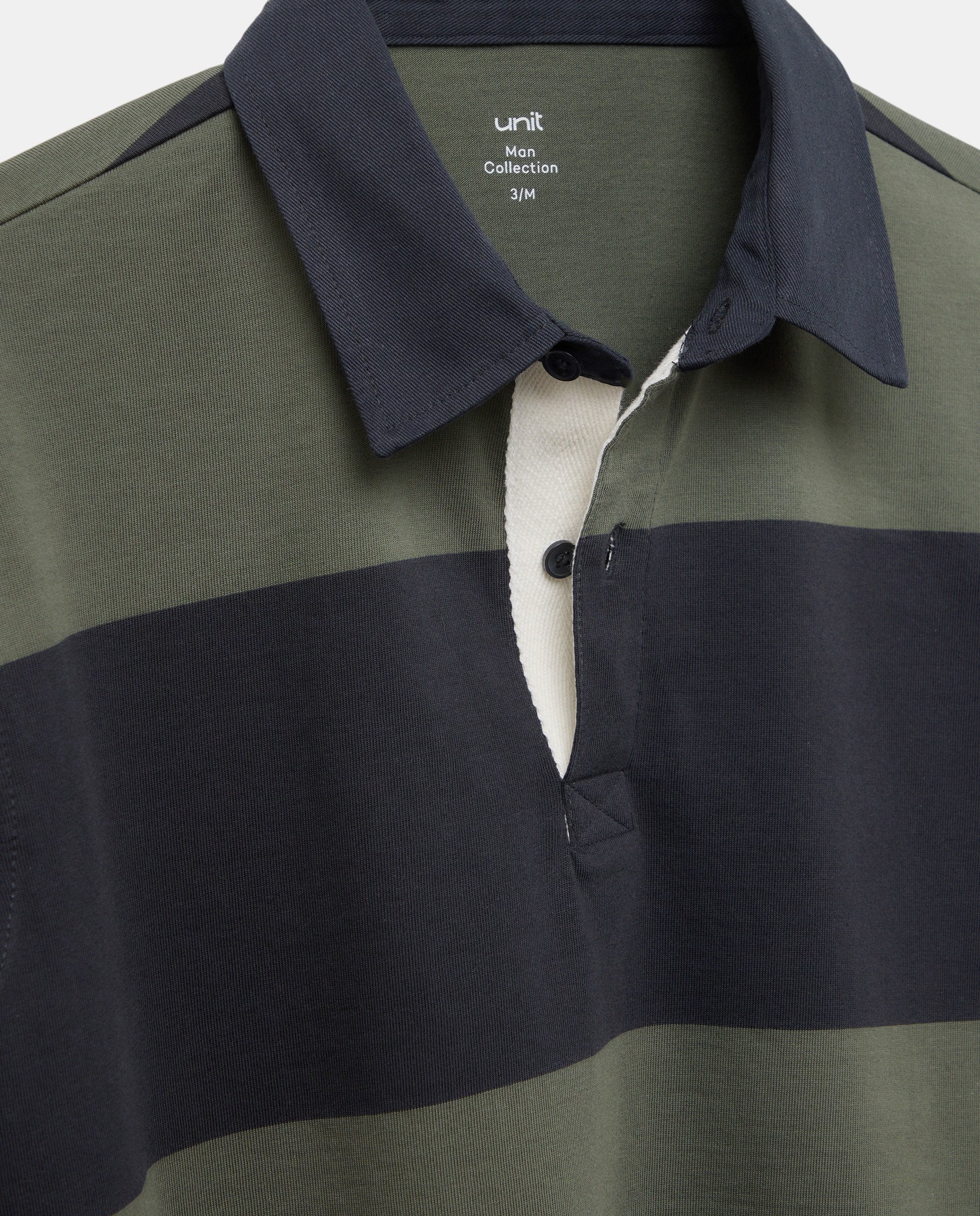 Polo de hombre rugby rayas Beige-5