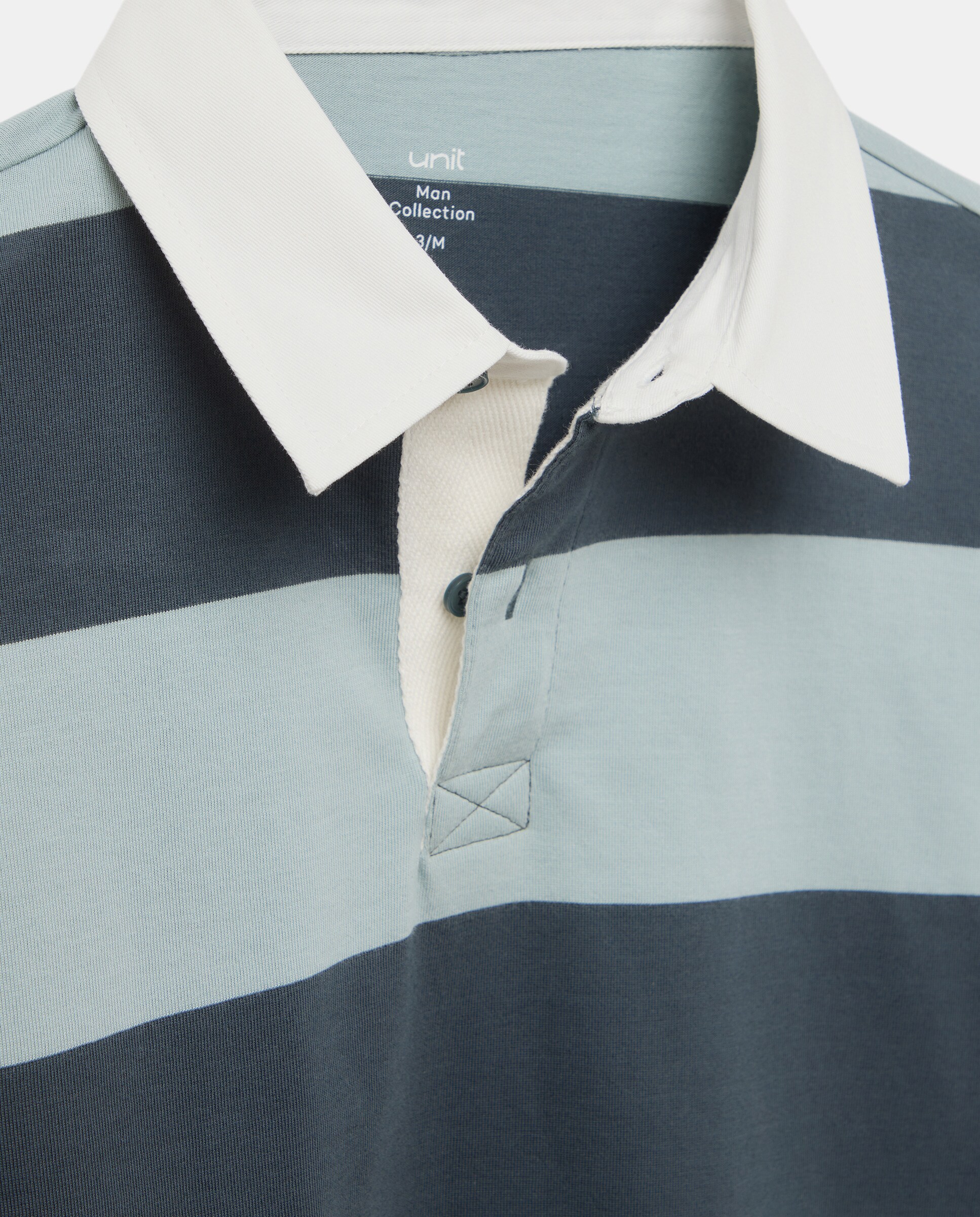 Polo de hombre rugby rayas anchas a tono Burdeos-5