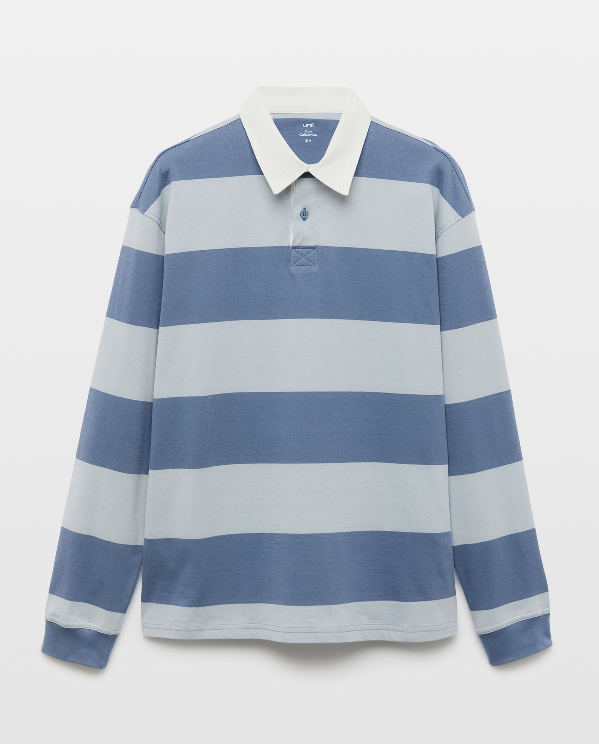 Polo de hombre rugby rayas anchas a tono 400 Azul-4