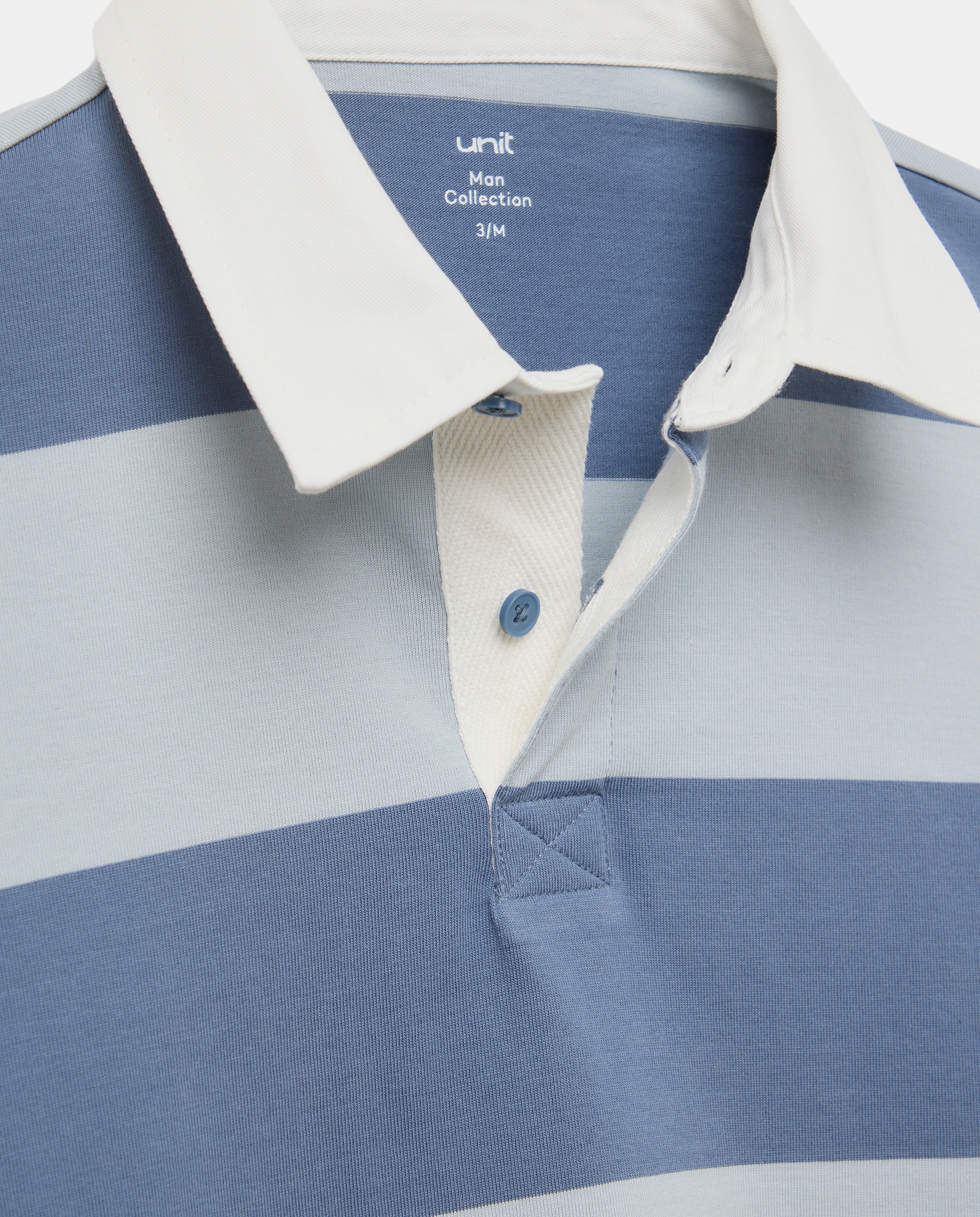 Polo de hombre rugby rayas anchas a tono 400 Azul-5
