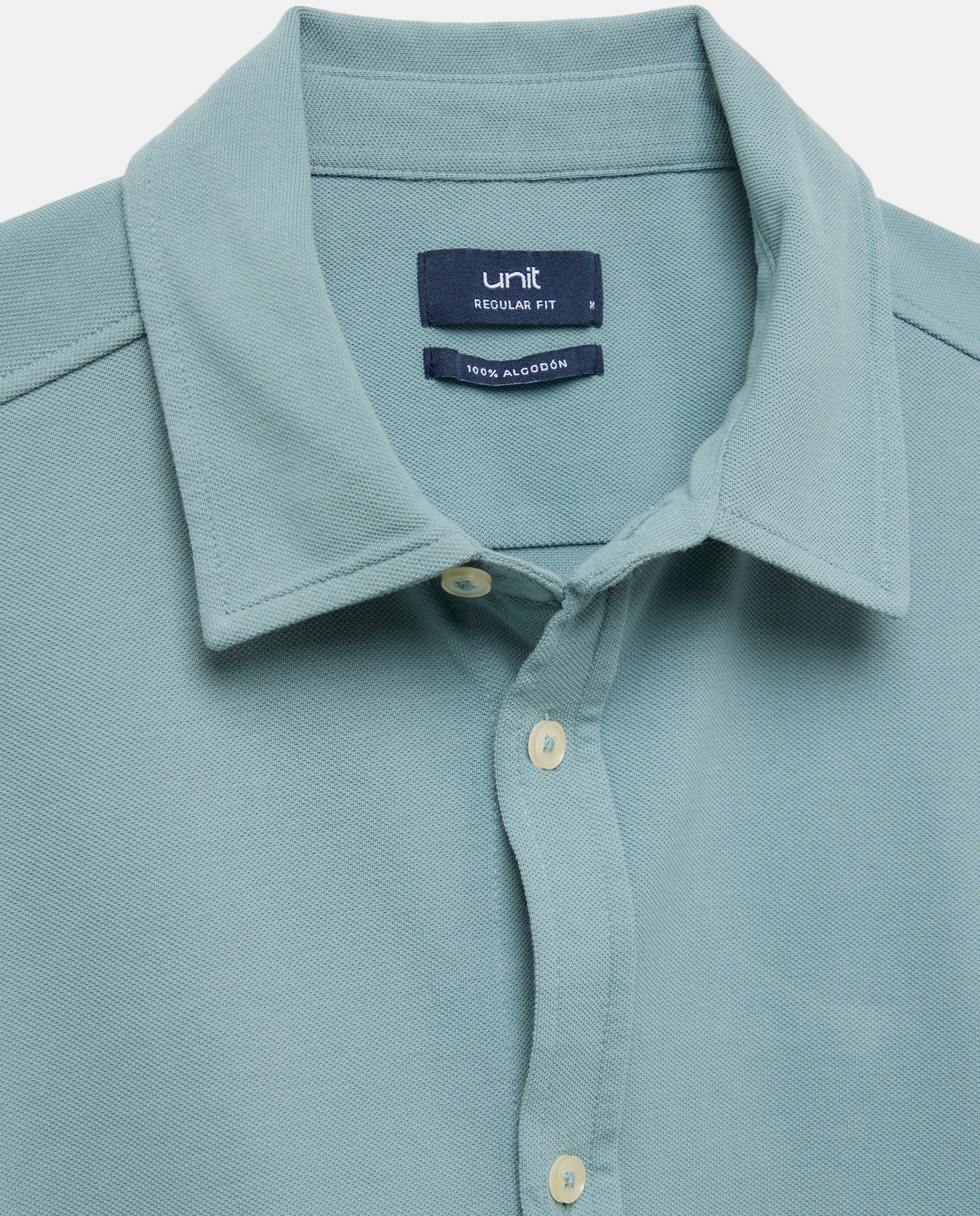Camisa sport hombre pique lisa Verde Pato-5