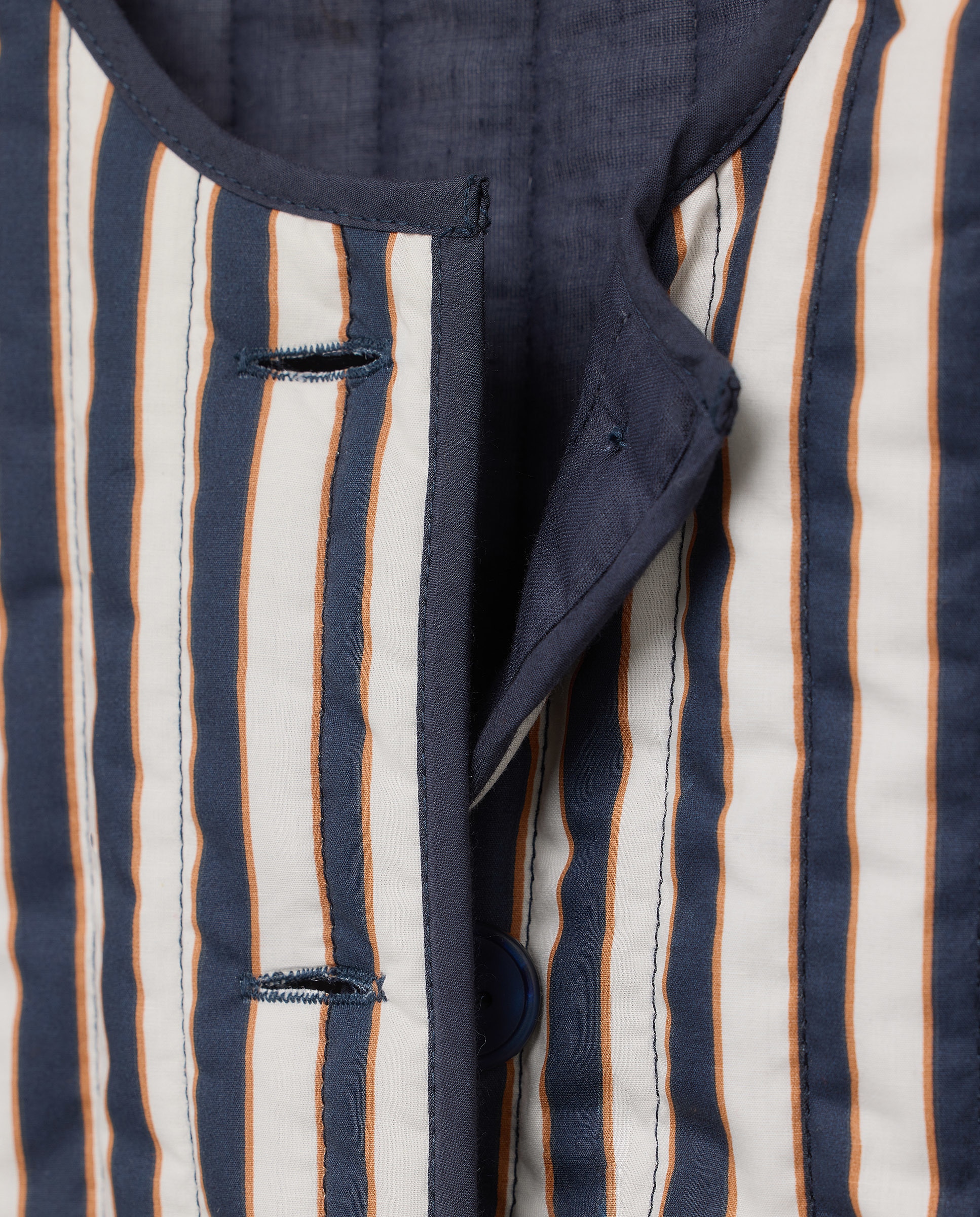 Chaqueta de mujer de rayas con manga abullonada total look Marrón-5