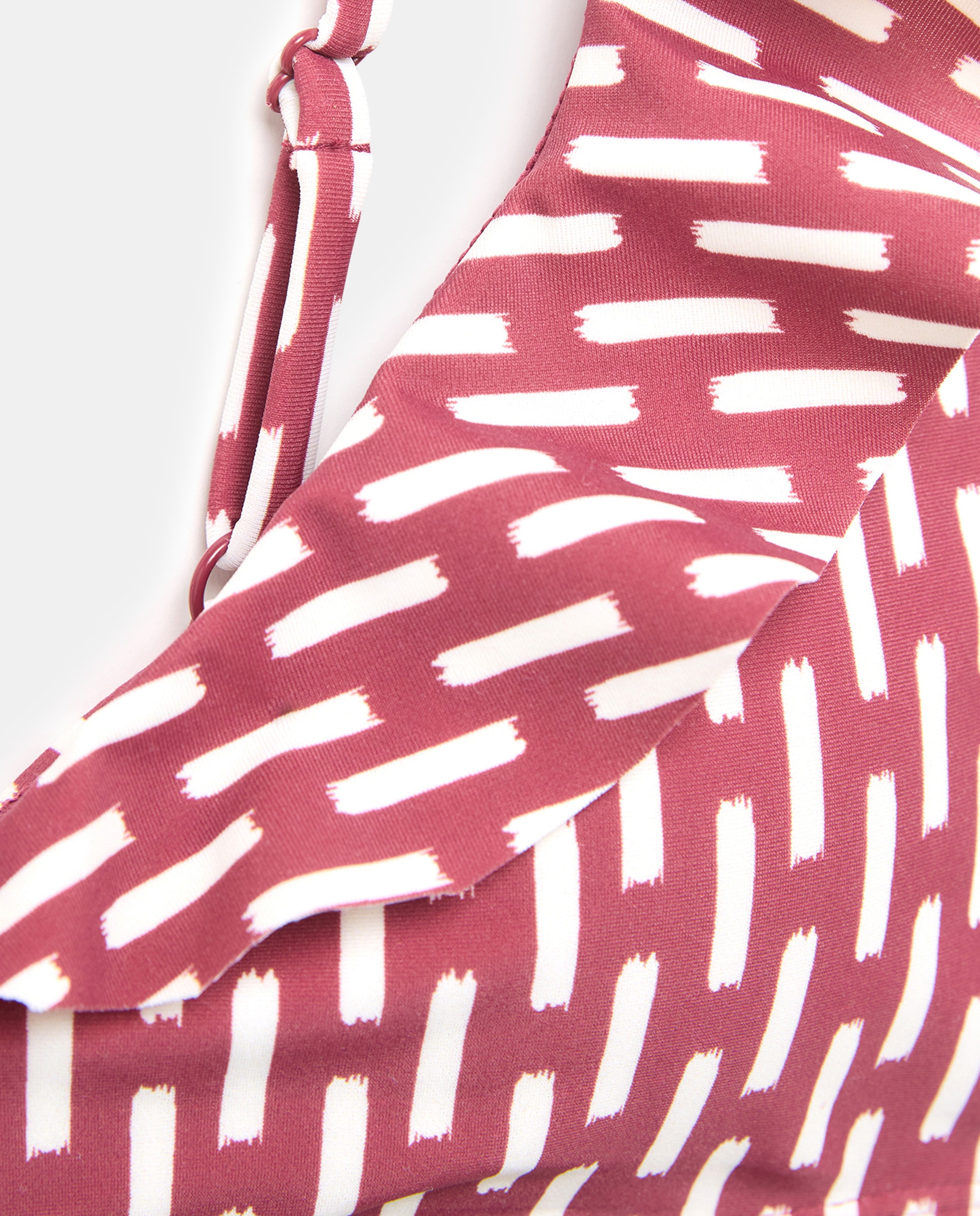 Bikini mujer escote volante Burdeos-5