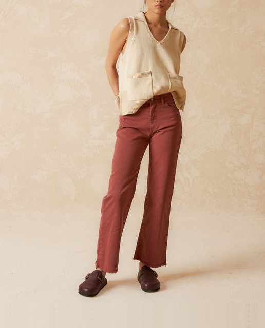 Imagen 0 de Pantalon de mujer crop cintura media