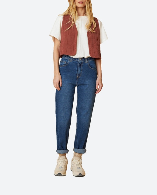 Imagen 0 de Pantalón de mujer denim con cintura media