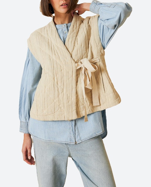 Imagen 0 de Chaleco de mujer cuello kimono hombro caído