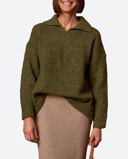 Imagen 0 de Jersey de mujer cuello polo manga larga