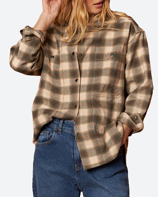 Imagen 0 de Camisa de mujer cuello tira manga larga