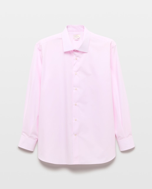 Imagem 0 de Camisa Formal Lisa Non Iron com Padrão Espinha de Peixe e Manga Comprida Tamanhos Grandes