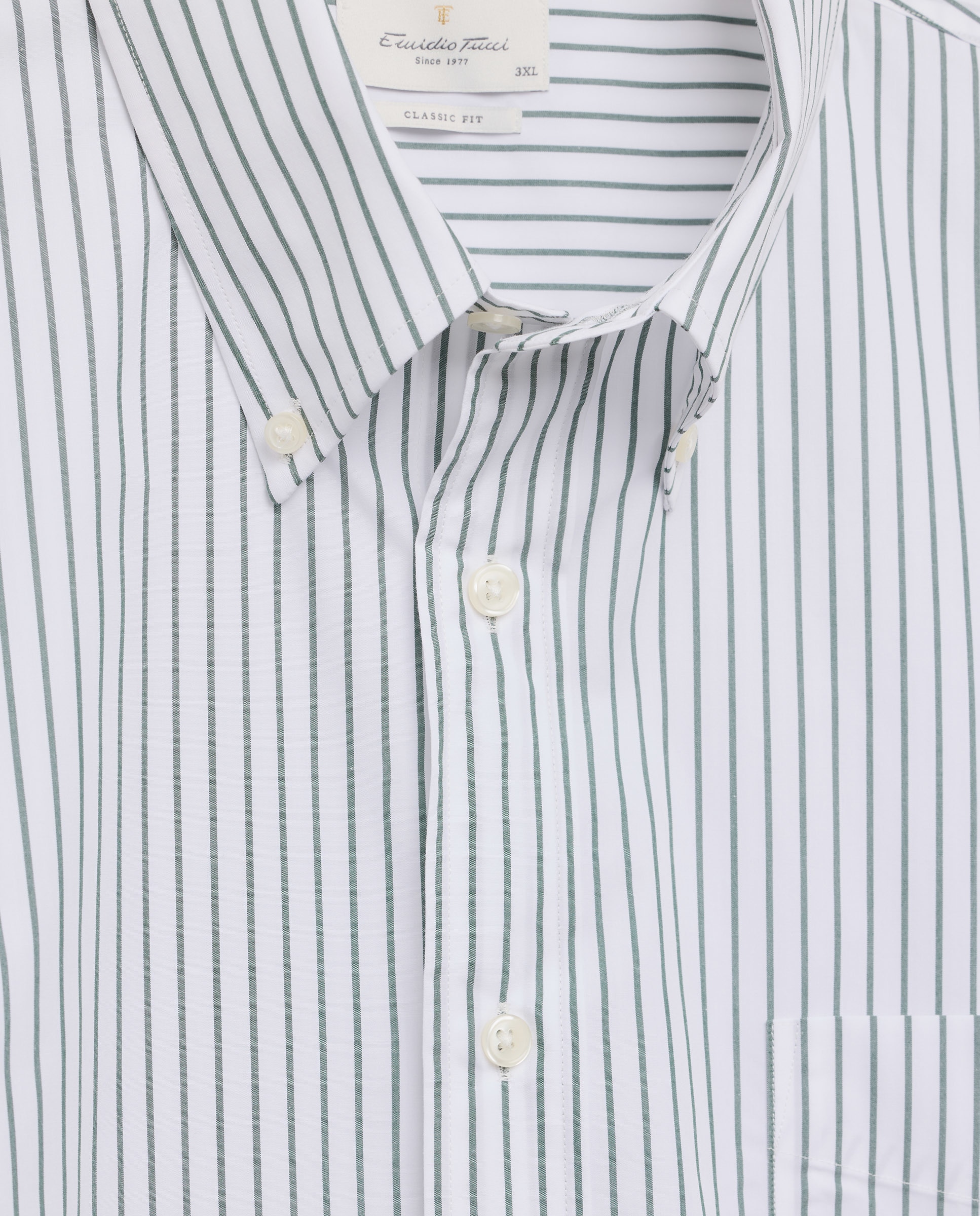 Camisa Casual de Manga Comprida Tamanhos Grandes Verde-5