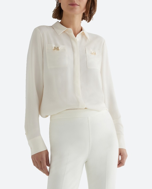 Imagen 0 de Camisa satinada en blanco mujer