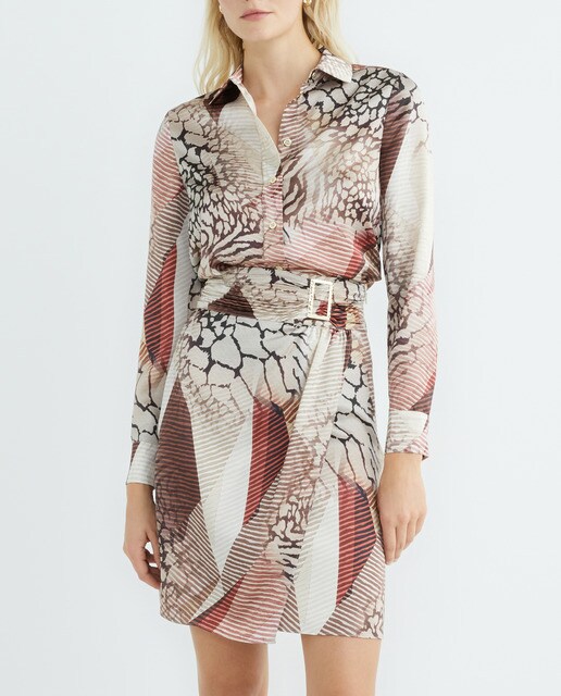 Imagen 0 de Camisa de mujer satinada con estampado