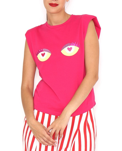 Imagen 0 de Camiseta hombreras ojos mujer