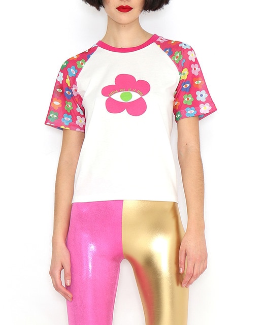 Imagen 0 de Camiseta de mujer flor manga estampadas