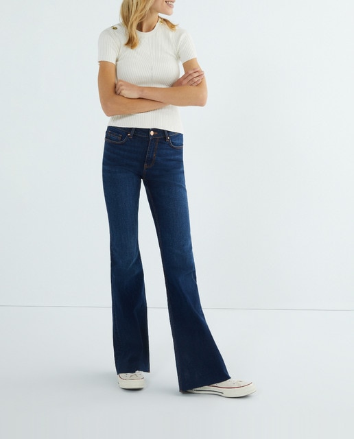 Imagen 0 de Camiseta de mujer de manga corta de punto acanalado