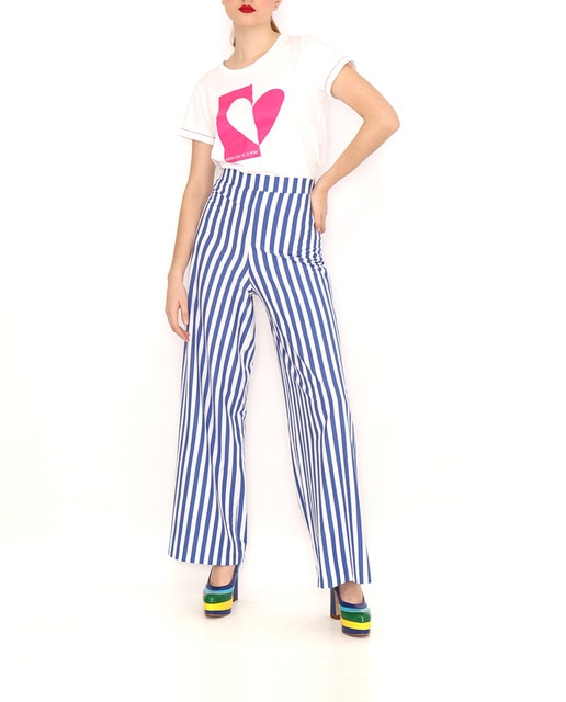 Imagen 0 de Pantalón palazzo rayas azules