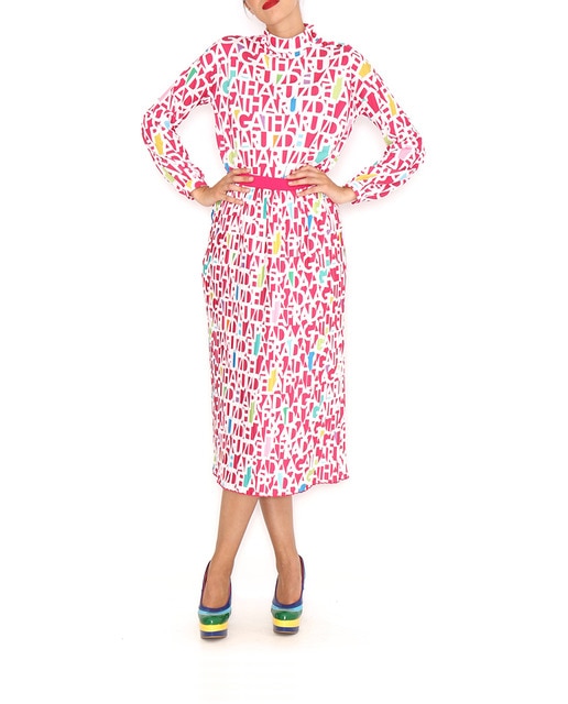 Imagen 0 de Falda larga plisada letras