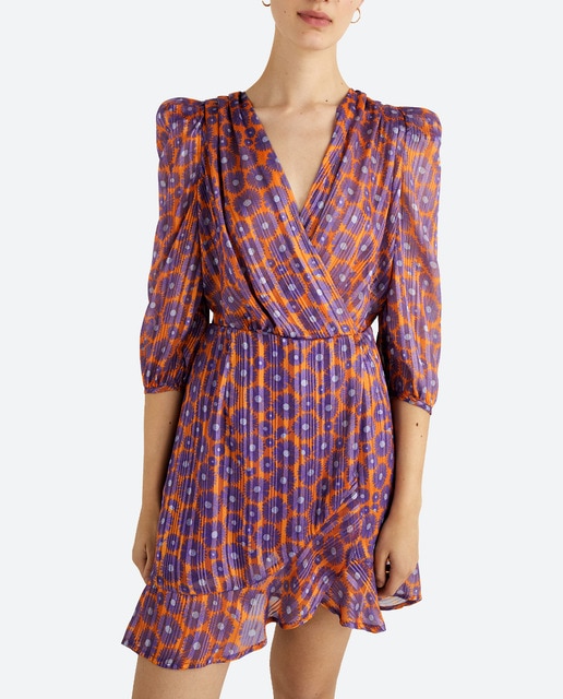 Imagen 0 de Vestido estampado morado de mujer