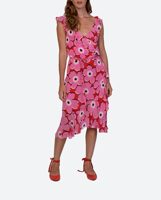 Imagen 0 de Vestido midi con escote pico sin mangas