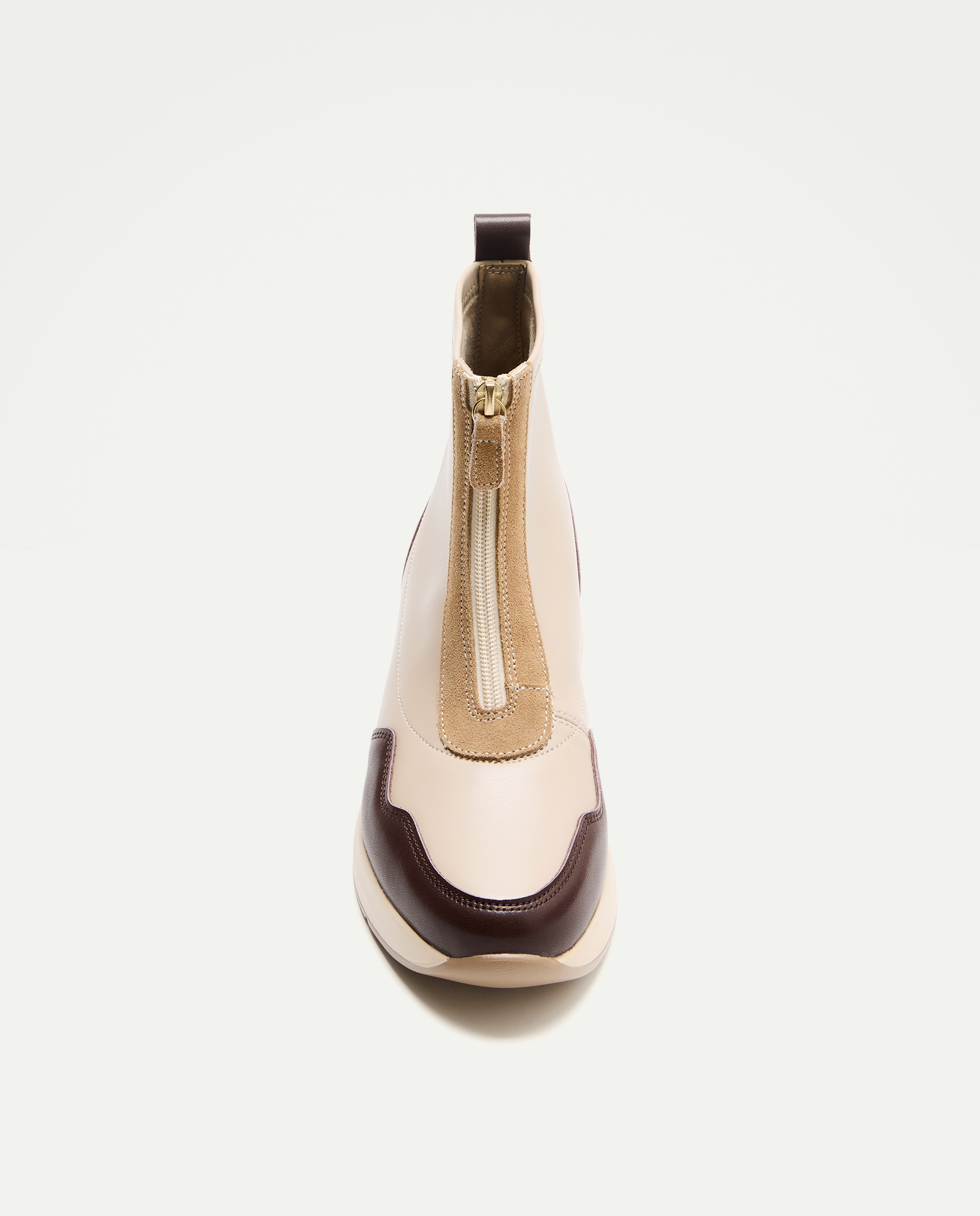 Sapatilhas Running Tipo Botins Elásticos Castanho-4