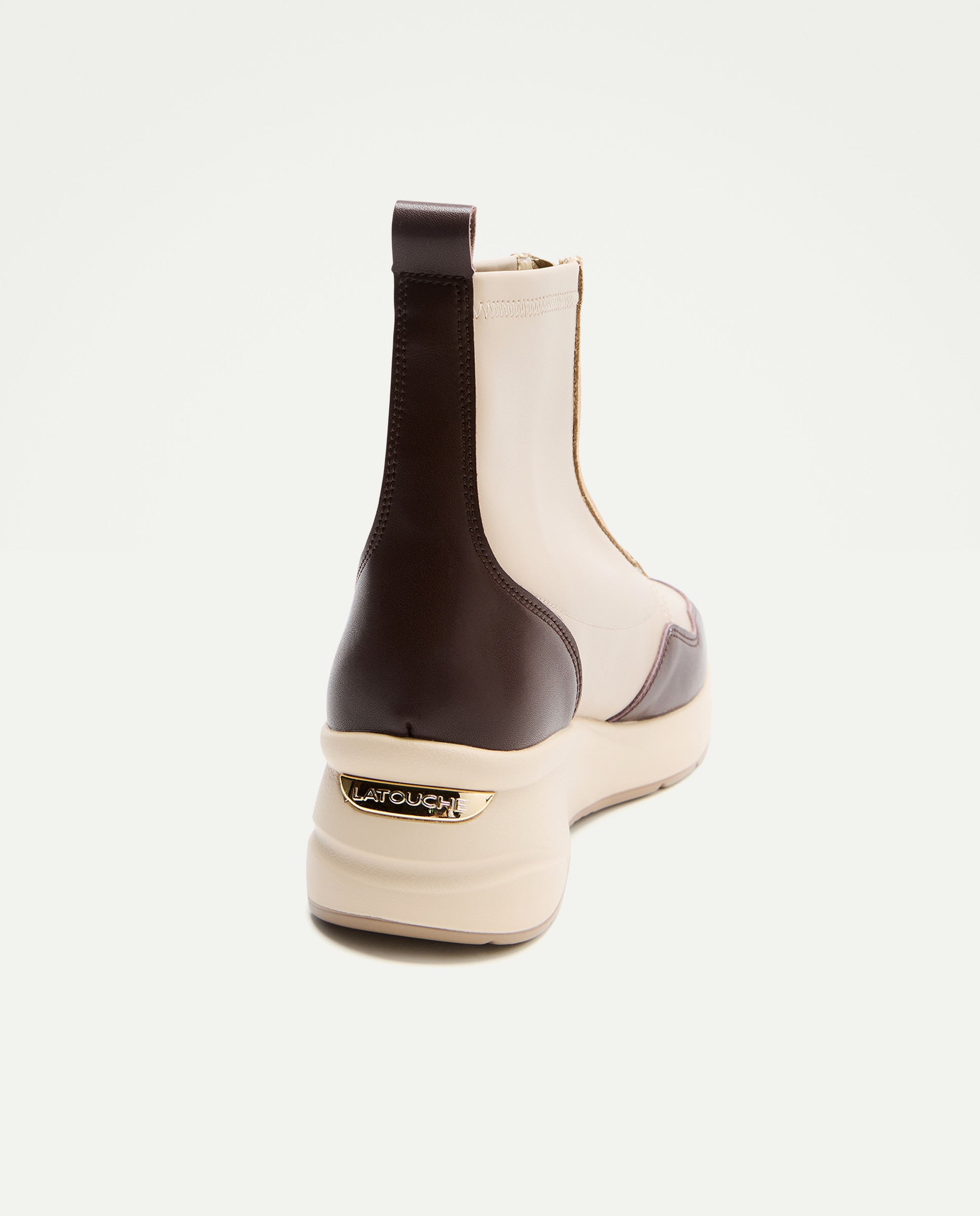 Sapatilhas Running Tipo Botins Elásticos Castanho-3