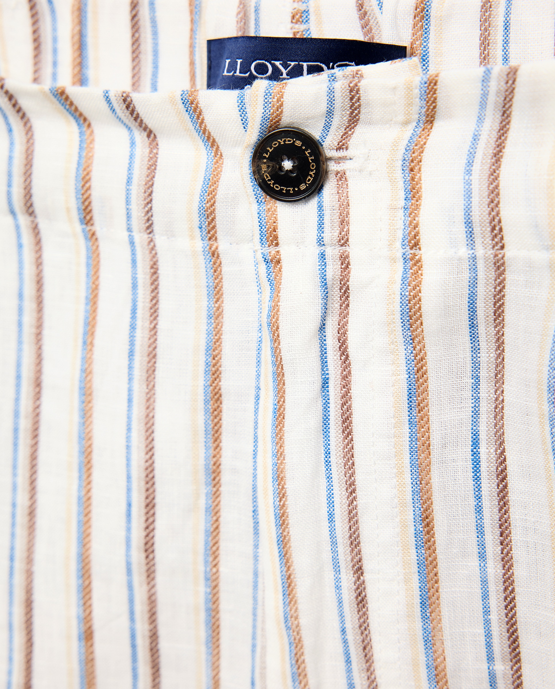 Bermudas de Linho às Riscas Castanho-5