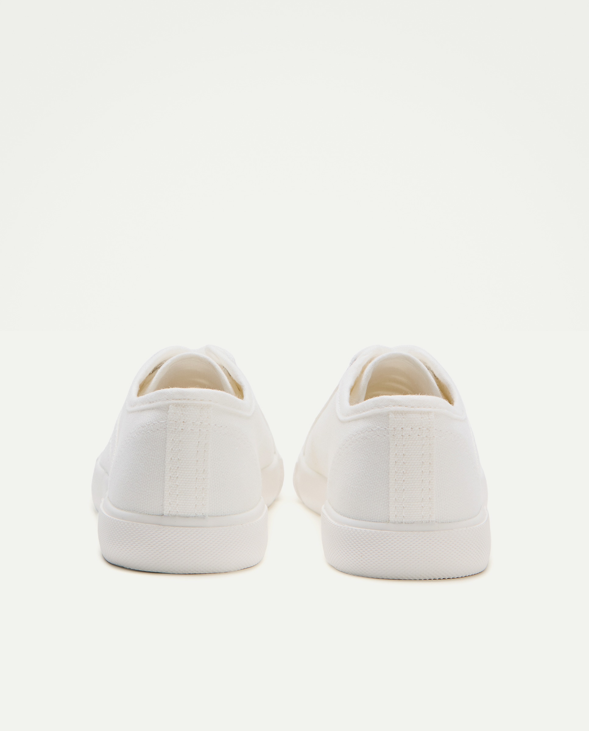 Zapatilla de mujer de lona con cordones Blanco roto-3