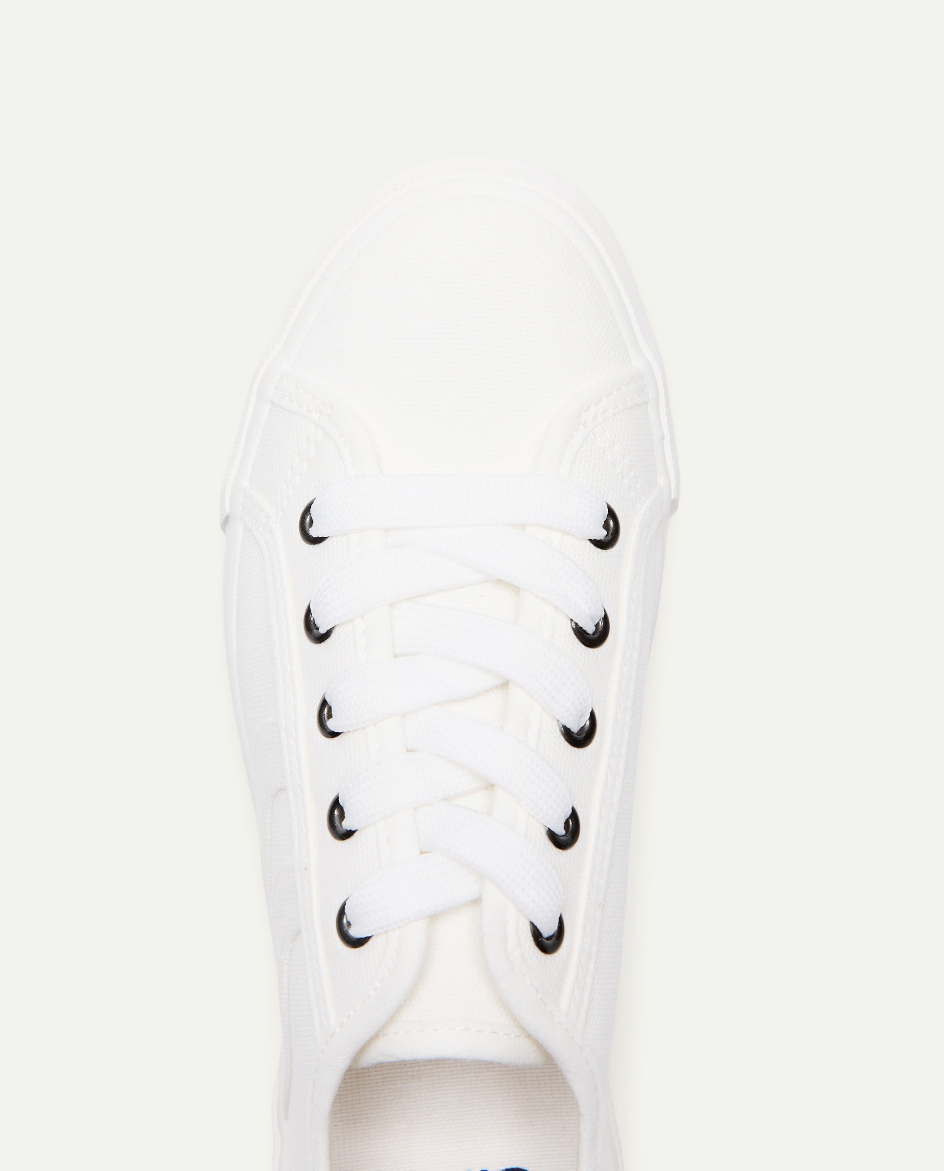 Zapatilla de mujer de lona con cordones Blanco roto-4