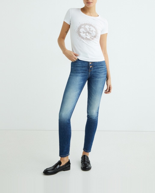 Imagen 0 de Vaquero de mujer cintura alta con botones