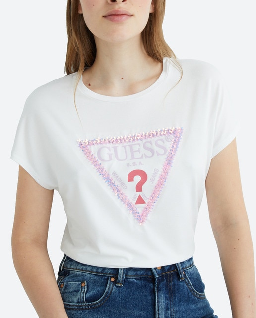 Imagen 0 de Camiseta casual logo Guess de mujer