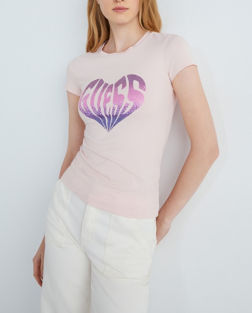 Imagen 0 de Camiseta de manga corta con logo de brillantes.