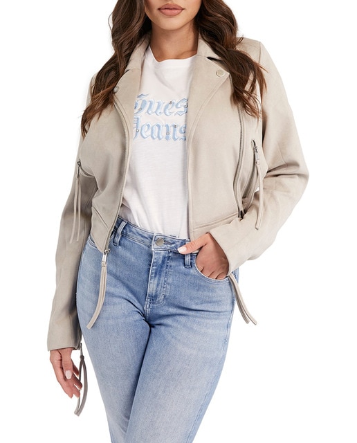 Imagen 0 de Cazadora de mujer de polipiel con cinturón.