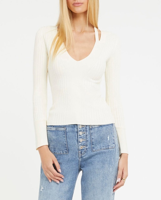 Imagen 0 de Jersey de mujer de punto con aperturas