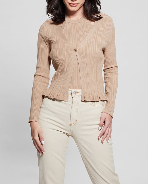 Imagen 0 de Cardigan de mujer de punto con volante.