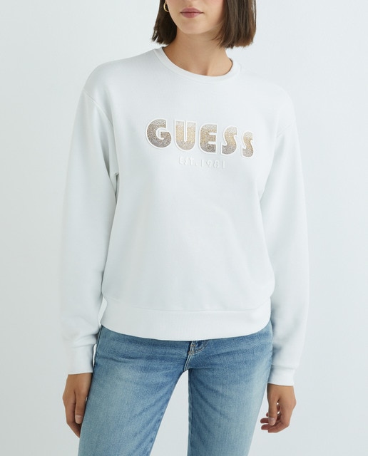 Imagen 0 de Sudadera de mujer cuello redondo y dealles brillantes