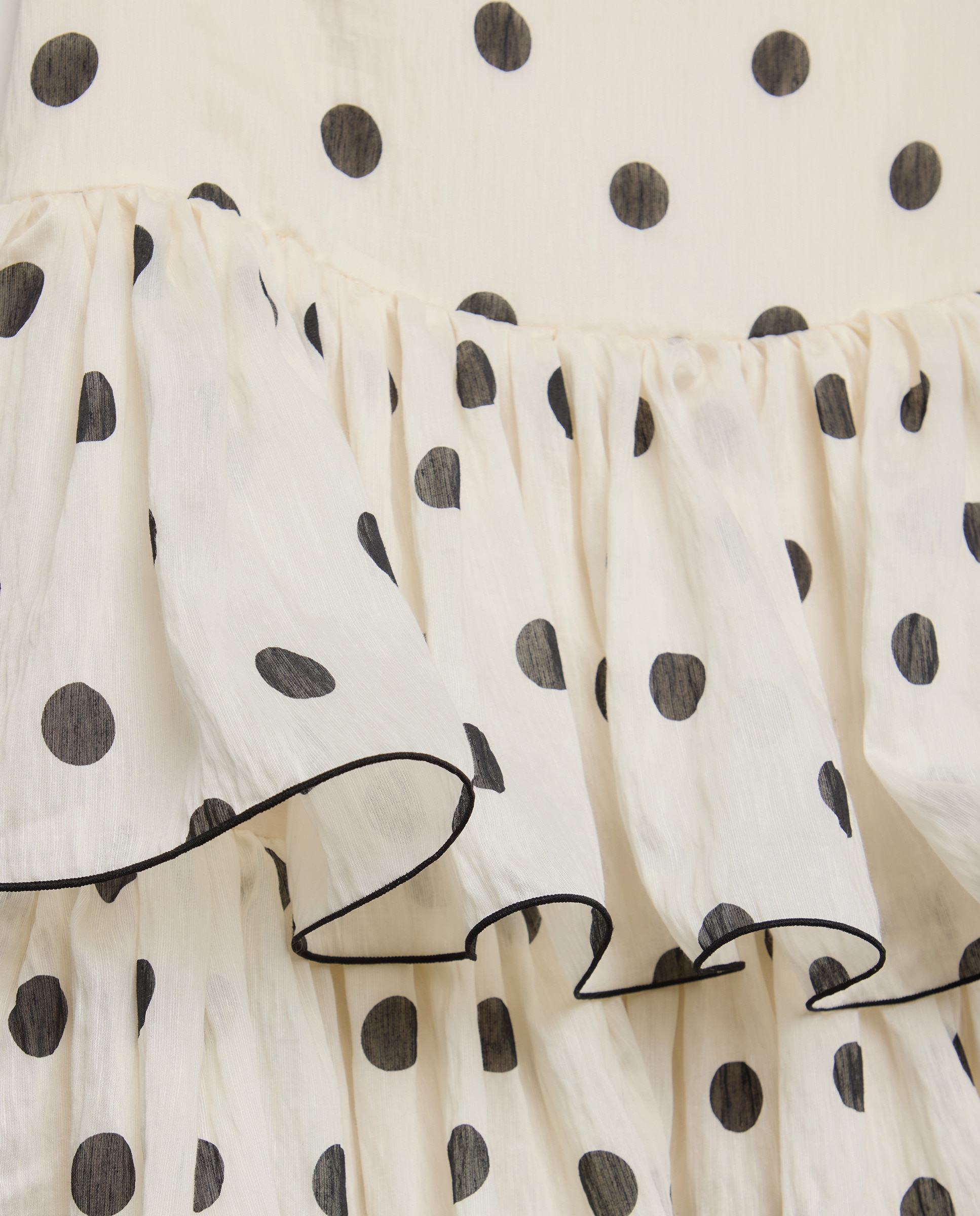 Saia midi com folhos Branco-6