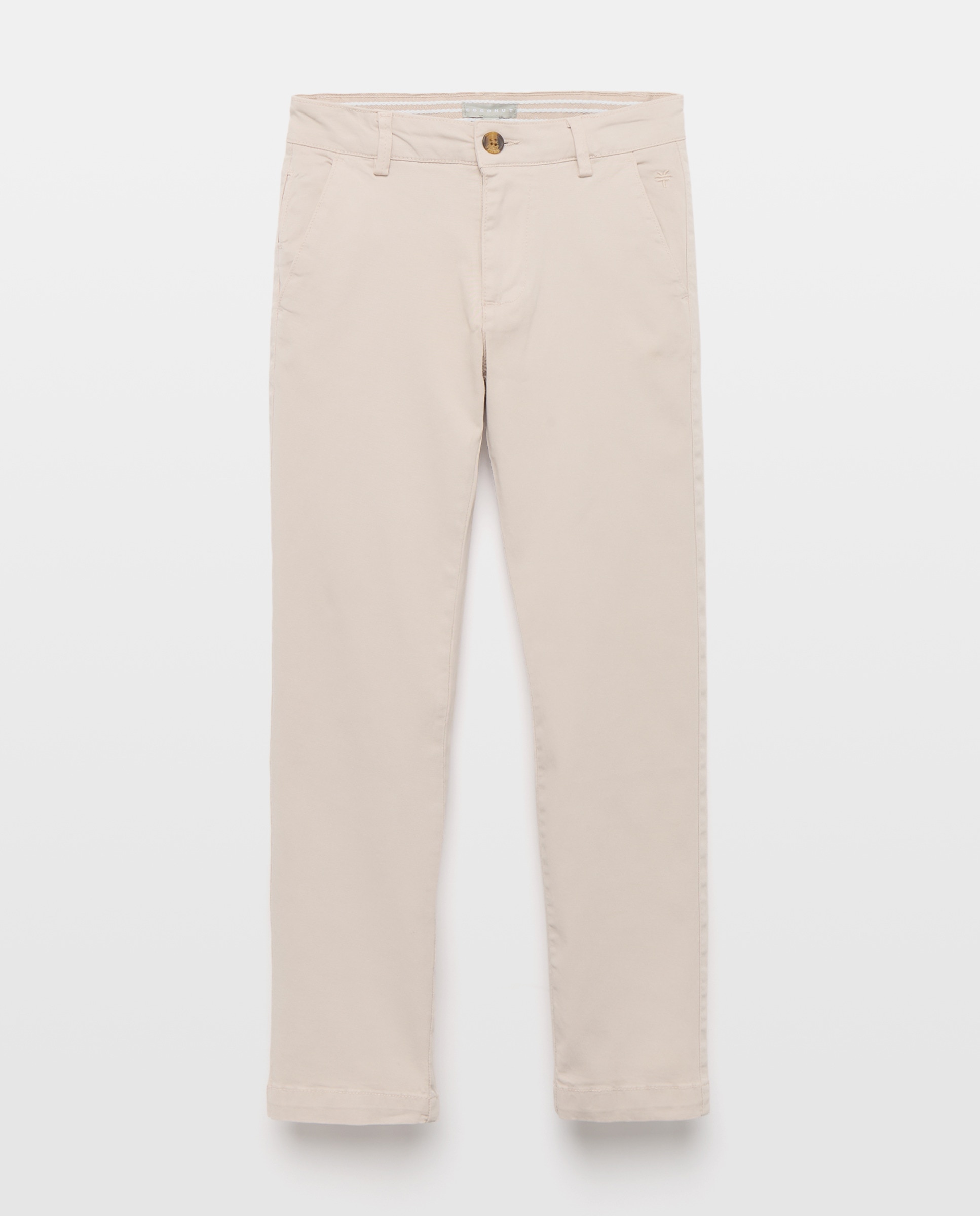 Calças Chino de Sarja com Lavagem Gelo-1