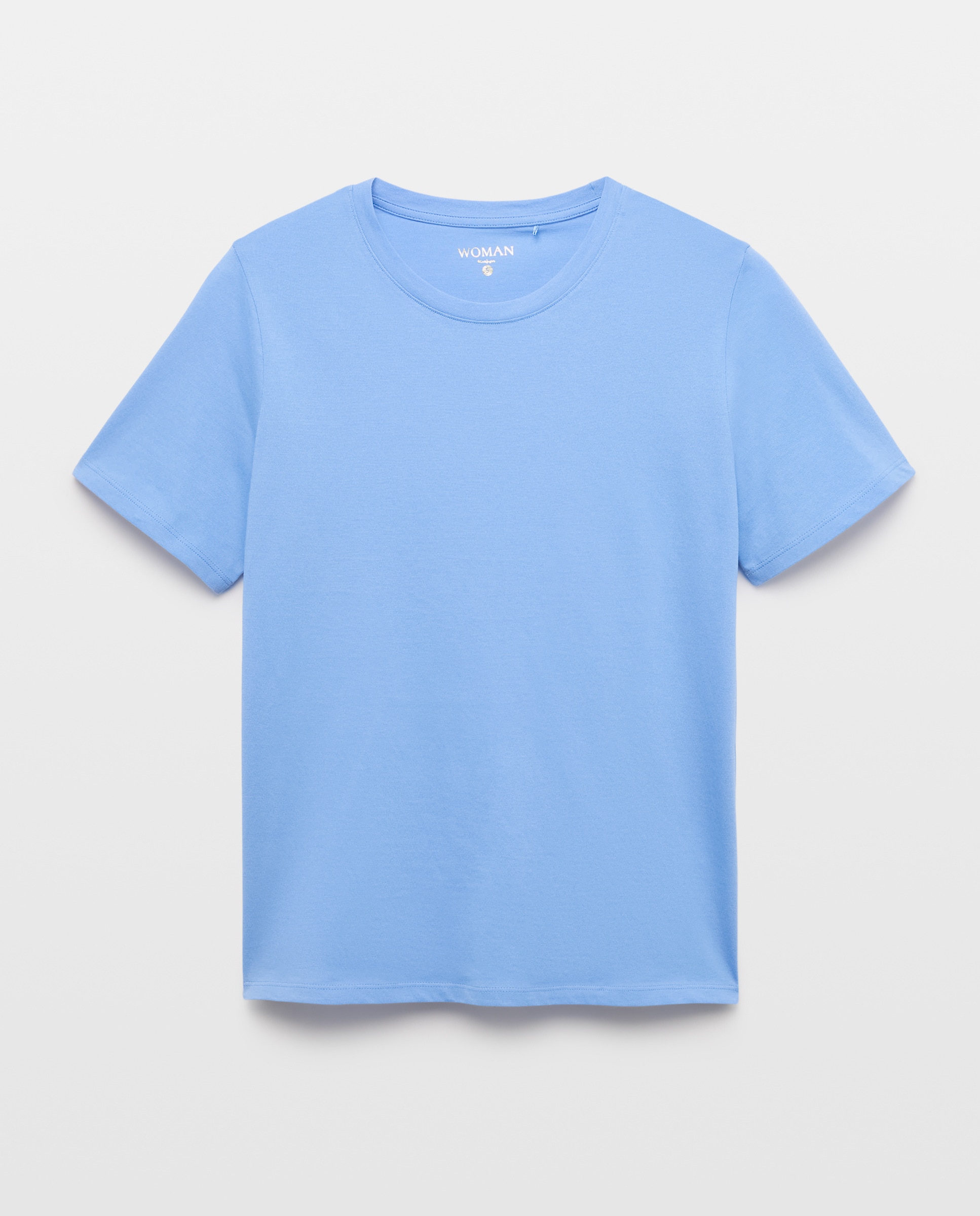 T-shirt de mulher com manga curta e decote redondo 400 Azul-4