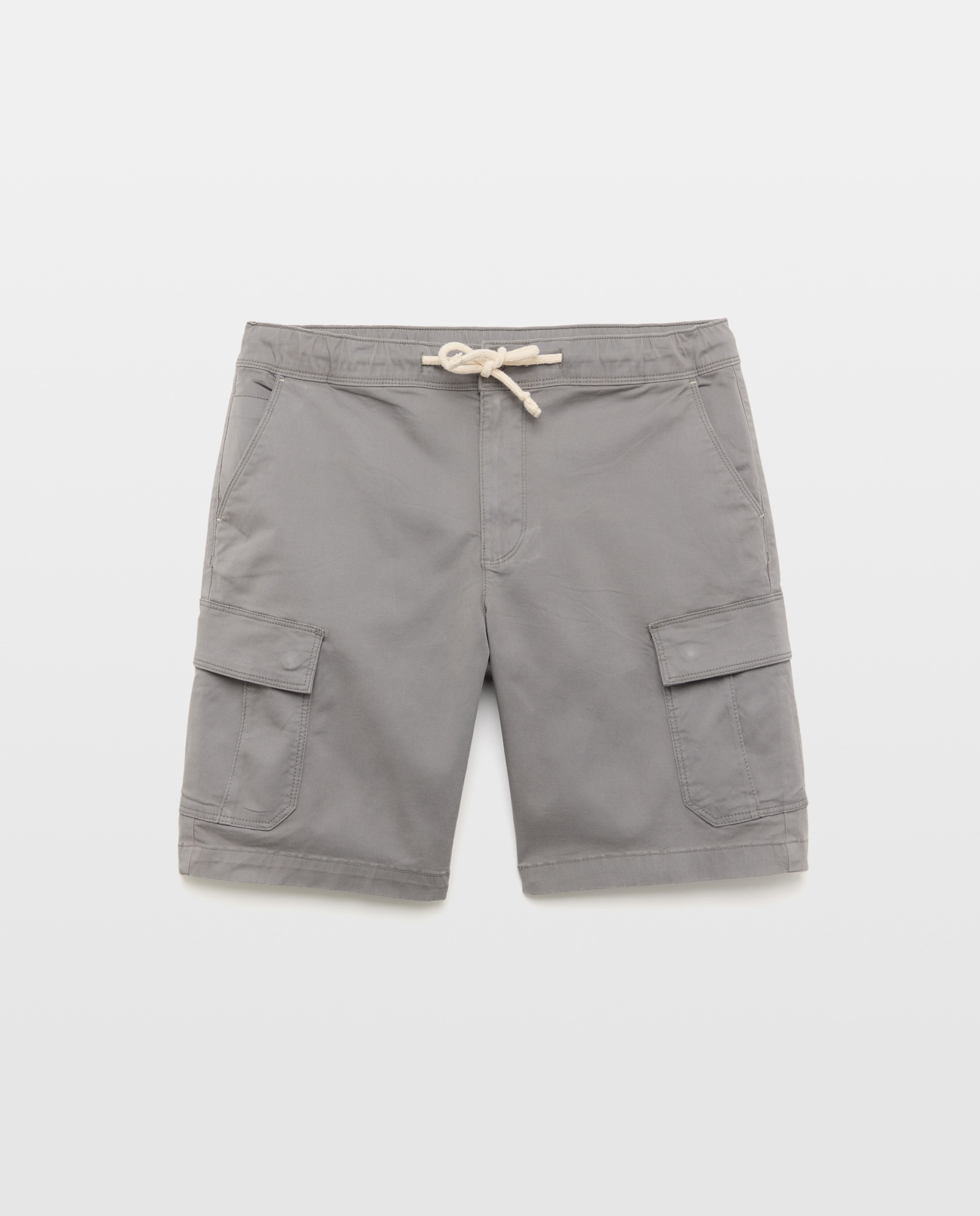 Bermudas de Algodão Stretch Multibolsos com Cordão 830 Antracite-4