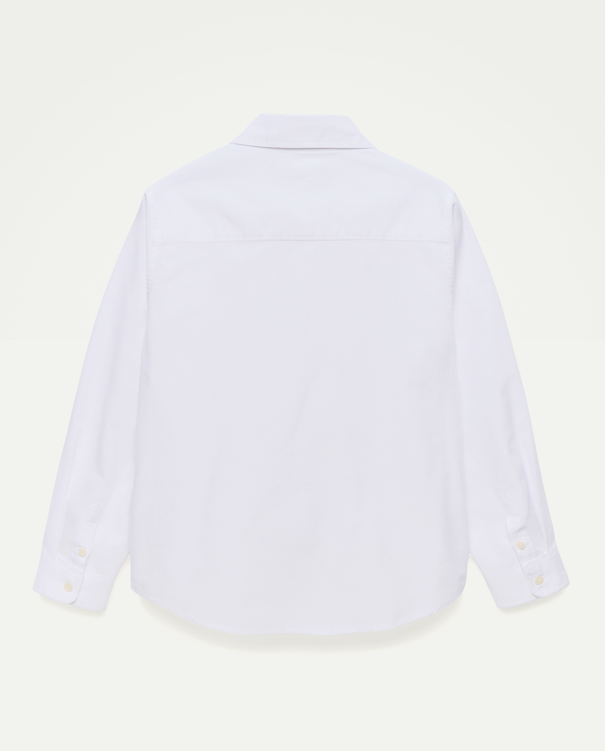 Camisa de niño oxford lavado lisa Blanco-2